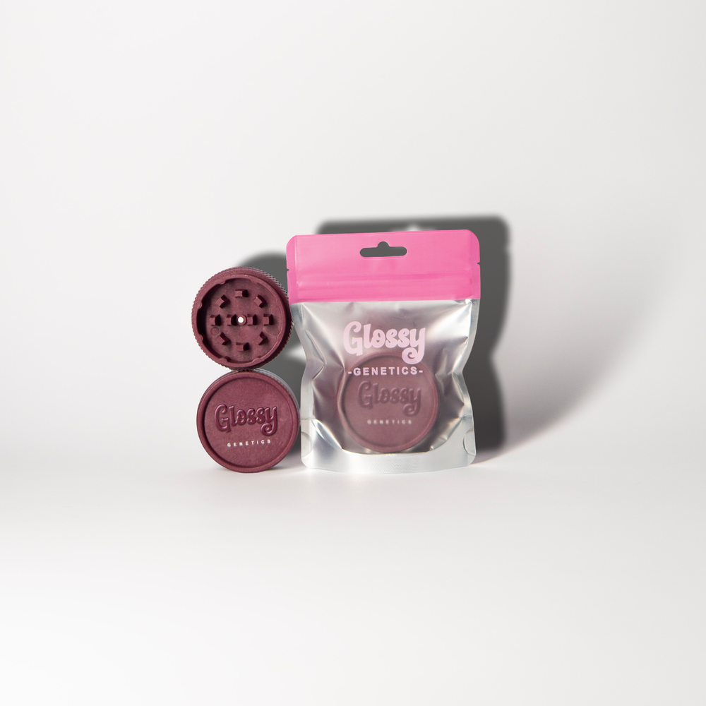 Velvet Grinder in Bordeaux mit Verpackung, geöffnet